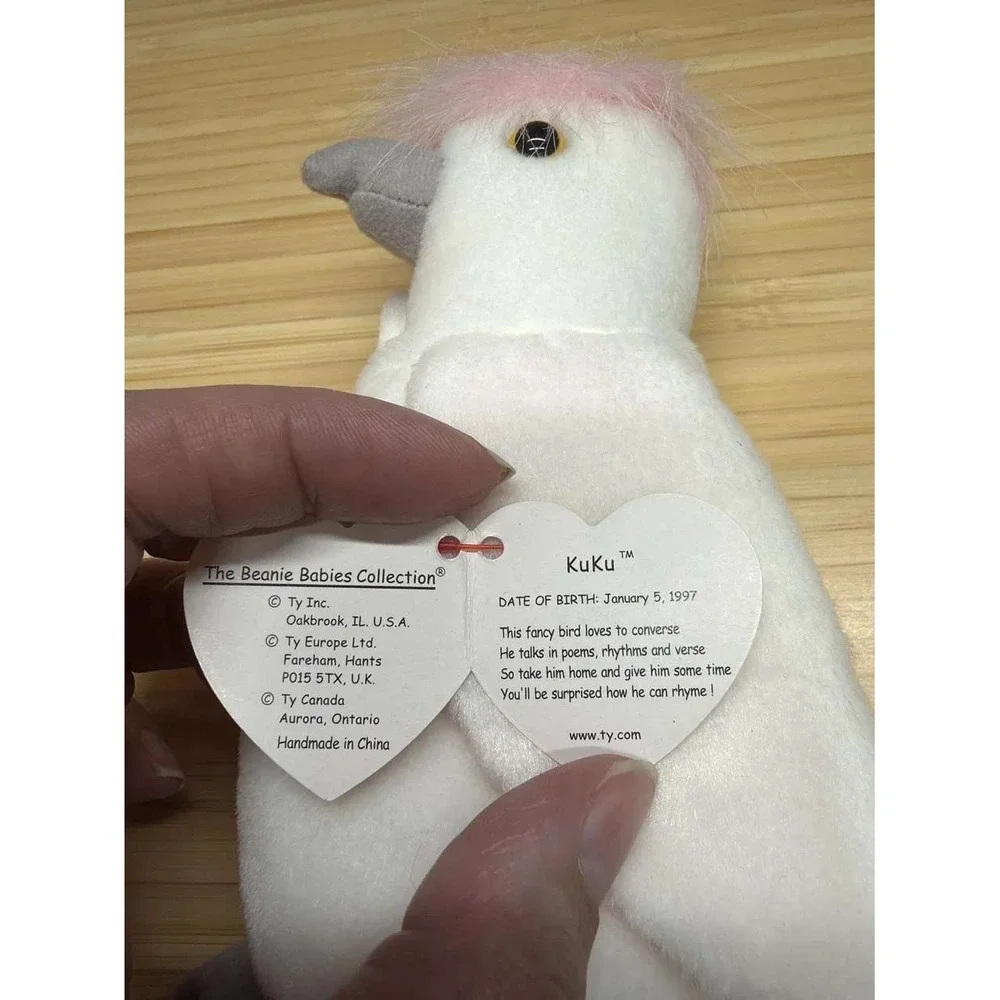 Ty Beanie Baby KuKu Cockatoo Fareham Hants 4th Gen Hang Tag PE 1965KR